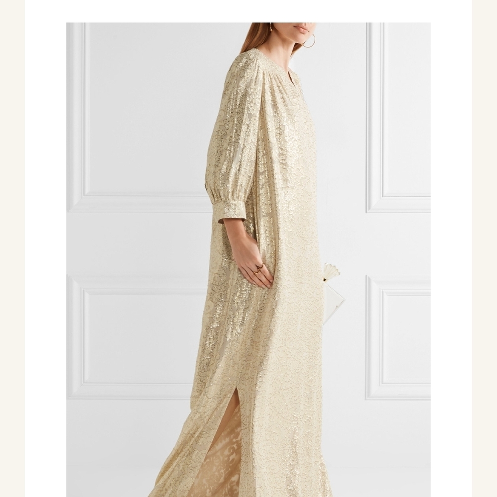 Elizabeth and James Gold Sequin Dress